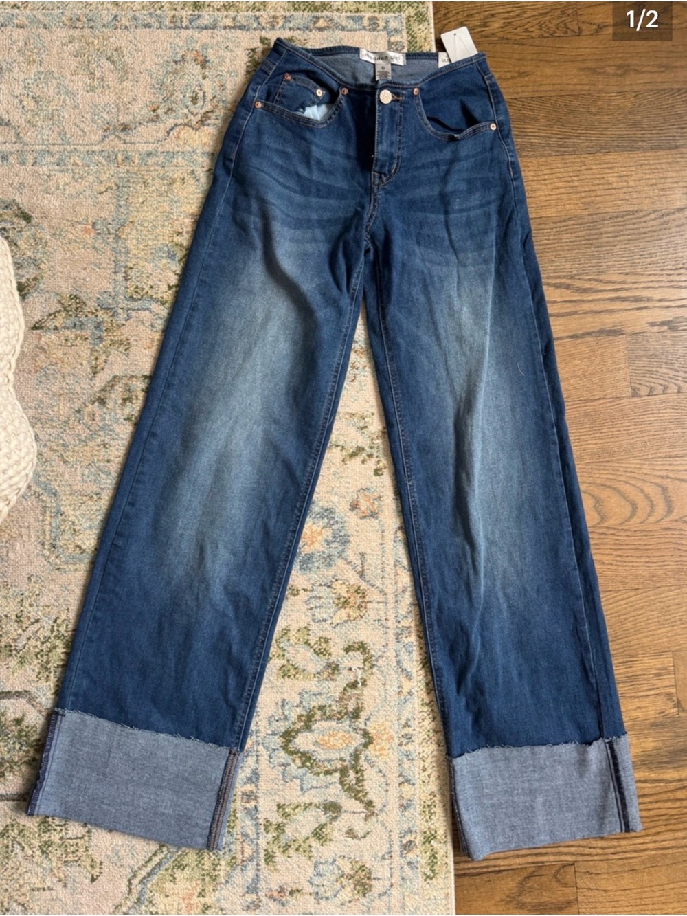 WoMen's Steve Madden Dark Blue Wide Leg Jeans